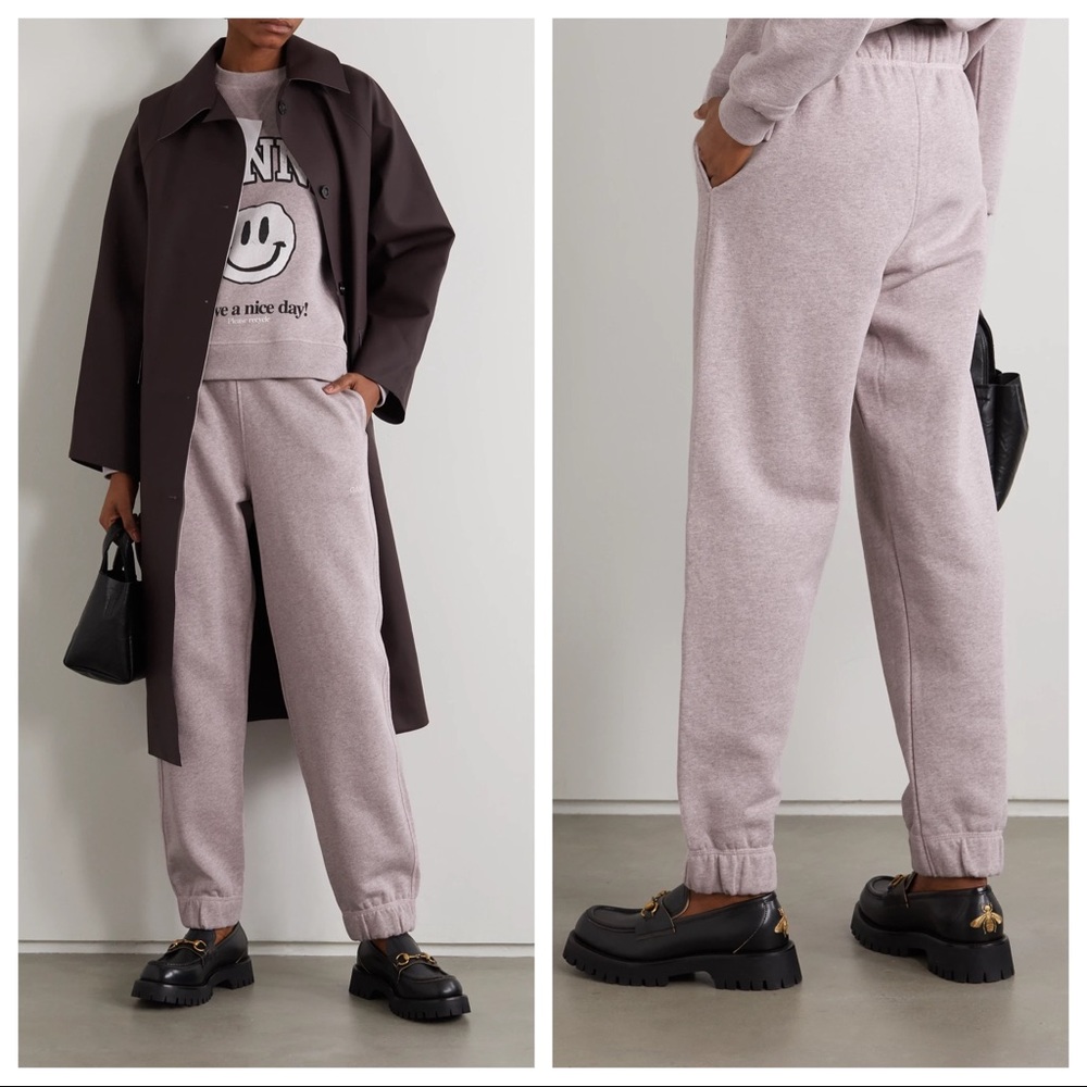 GANNI Isoli Logo Sweatpants in Pale Lilac